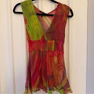 Colorful Sleeveless Blouse